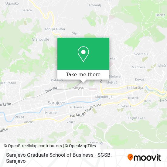 Sarajevo Graduate School of Business - SGSB map