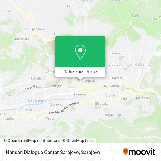 Nansen Dialogue Center Sarajevo map