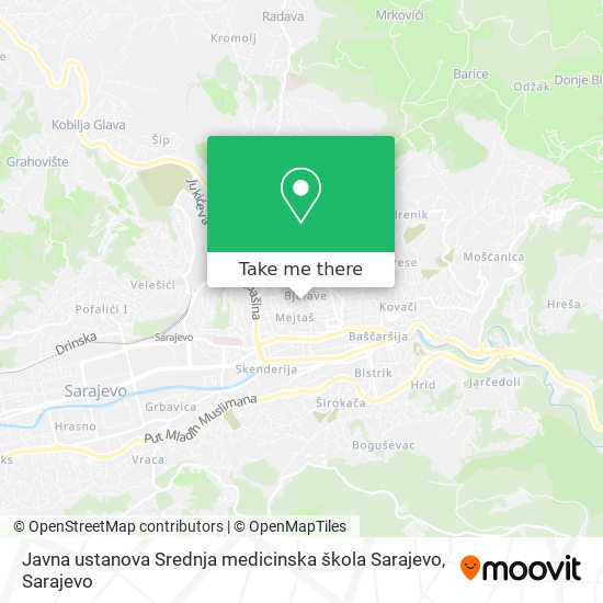 Javna ustanova Srednja medicinska škola Sarajevo map