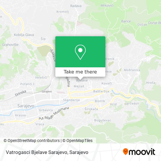Vatrogasci Bjelave Sarajevo map