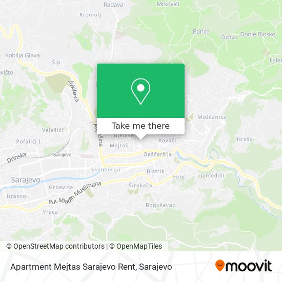 Apartment Mejtas Sarajevo Rent map