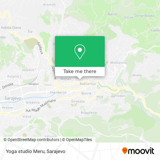Yoga studio Meru mapa