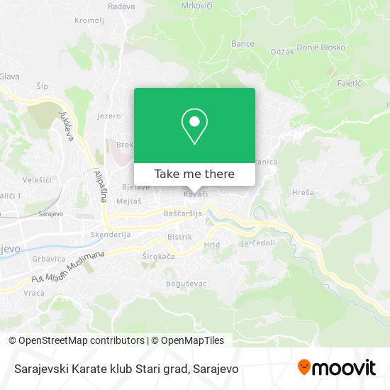 Sarajevski Karate klub Stari grad mapa