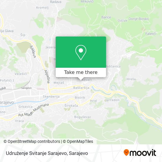 Udruženje Svitanje Sarajevo mapa