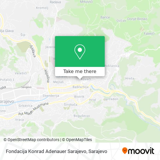 Fondacija Konrad Adenauer Sarajevo map