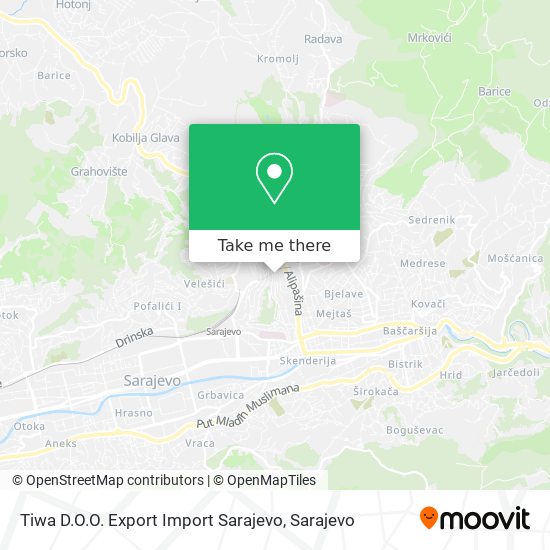 Tiwa D.O.O. Export Import Sarajevo map