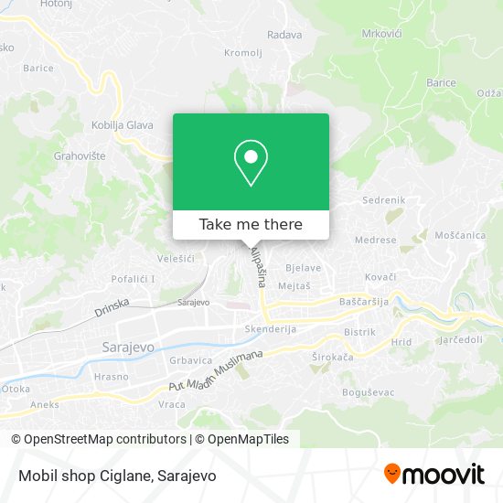 Mobil shop Ciglane mapa