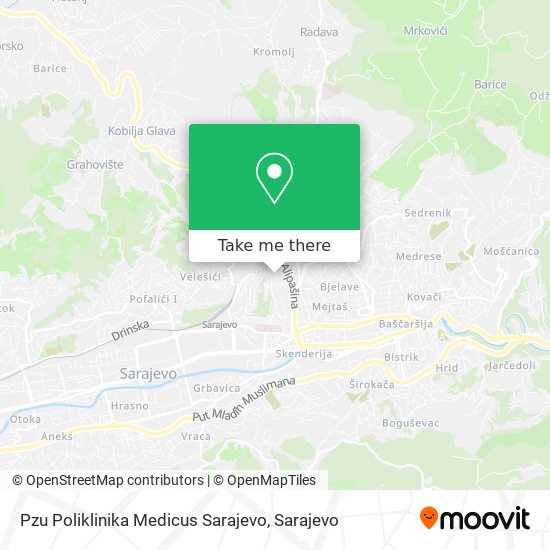 Pzu Poliklinika Medicus Sarajevo map