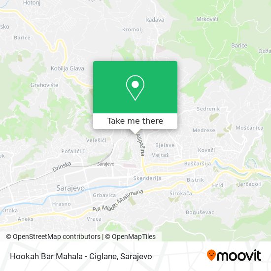 Hookah Bar Mahala - Ciglane mapa