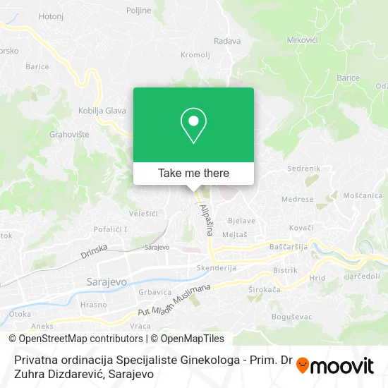 Privatna ordinacija Specijaliste Ginekologa - Prim. Dr Zuhra Dizdarević map