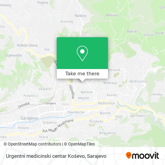 Karta Urgentni medicinski centar Koševo