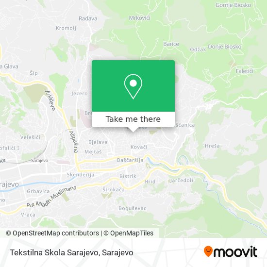 Tekstilna Skola Sarajevo mapa