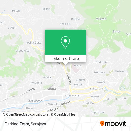 Parking Zetra mapa