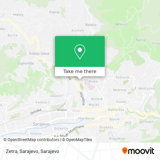 Zetra, Sarajevo mapa