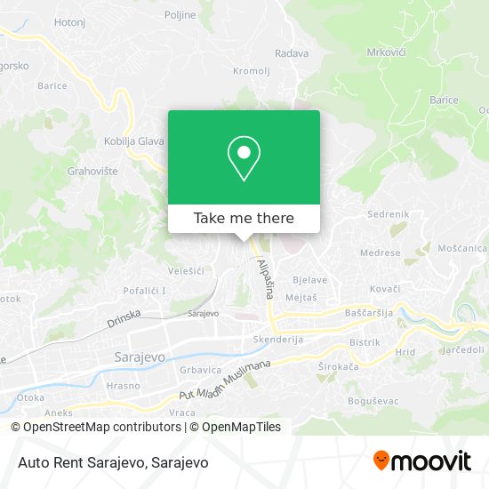 Auto Rent Sarajevo mapa