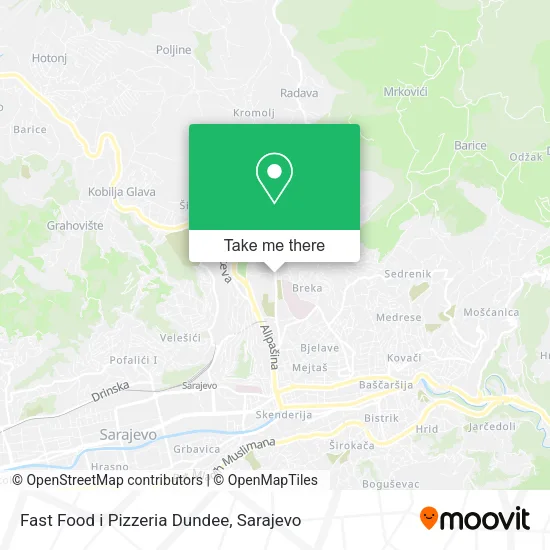 Fast Food i Pizzeria Dundee mapa