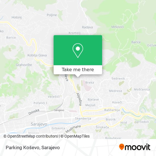 Parking Koševo mapa