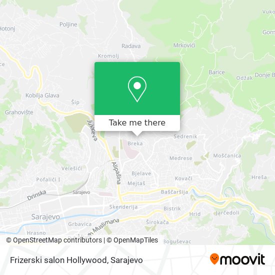 Frizerski salon Hollywood mapa