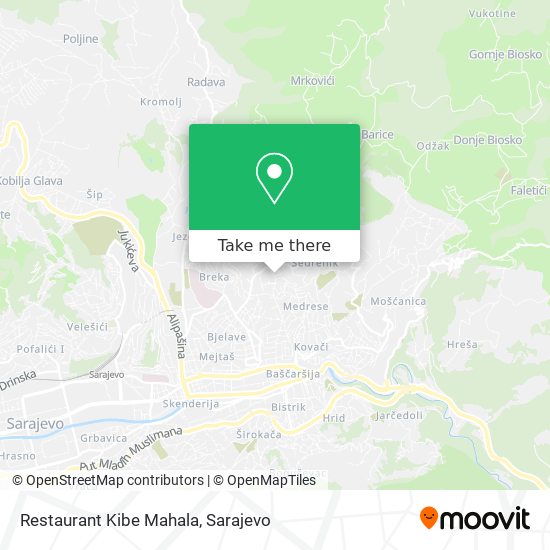 Restaurant Kibe Mahala mapa