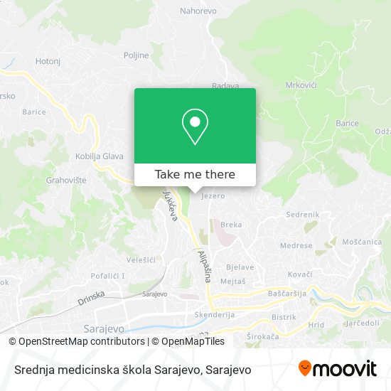 Srednja medicinska škola Sarajevo mapa