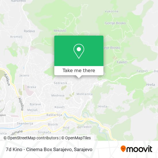 7d Kino - Cinema Box Sarajevo map