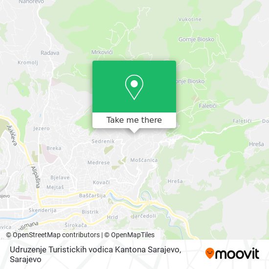 Udruzenje Turistickih vodica Kantona Sarajevo mapa