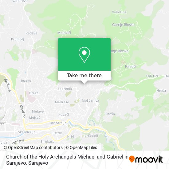 Church of the Holy Archangels Michael and Gabriel in Sarajevo map