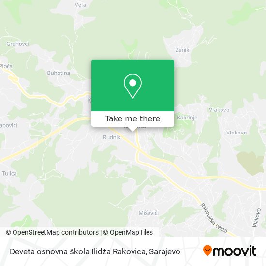 Deveta osnovna škola Ilidža Rakovica mapa
