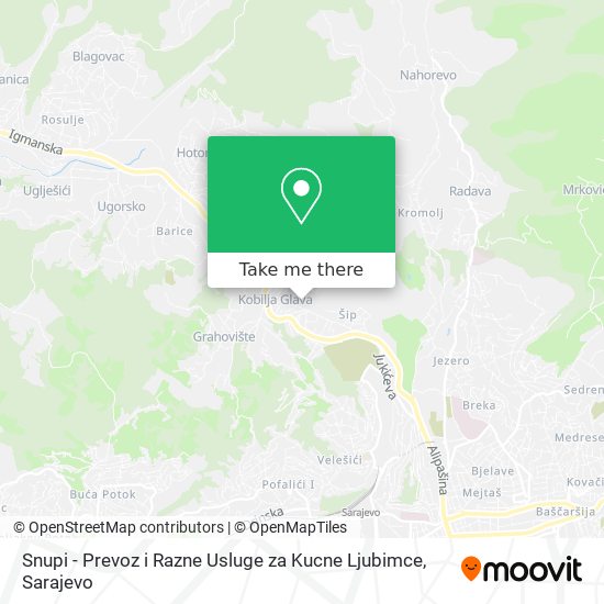 Snupi - Prevoz i Razne Usluge za Kucne Ljubimce mapa