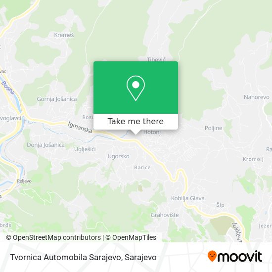 Tvornica Automobila Sarajevo mapa