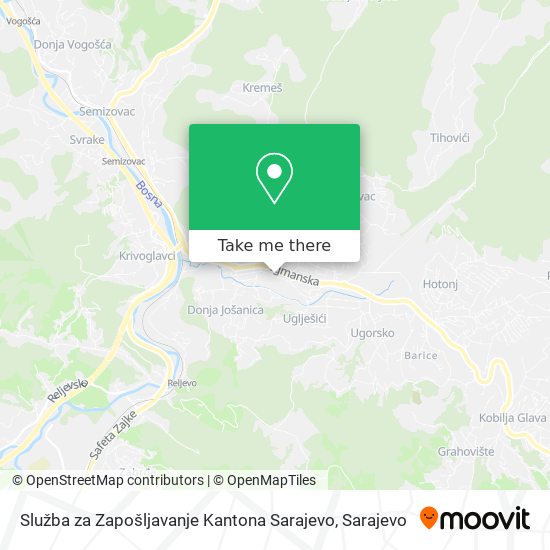 Služba za Zapošljavanje Kantona Sarajevo mapa