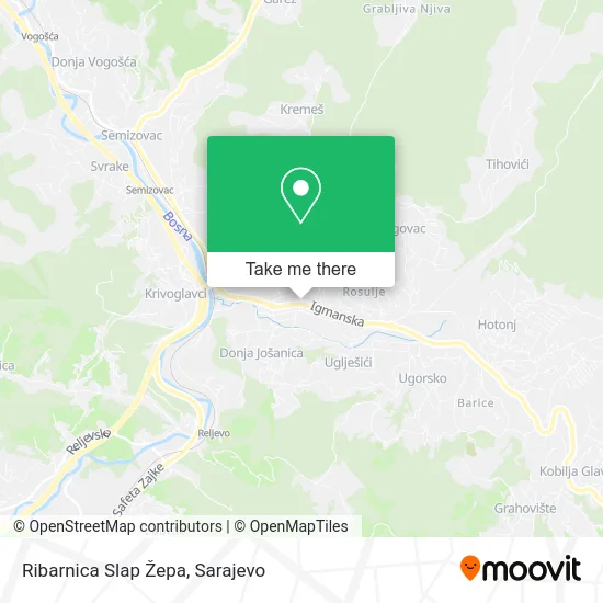 Ribarnica Slap Žepa mapa