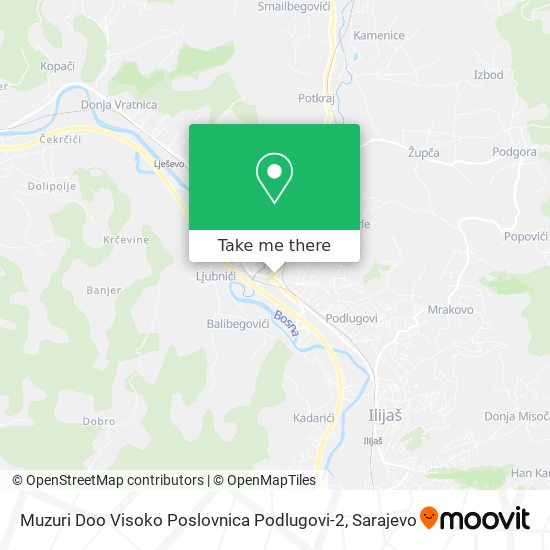 Muzuri Doo Visoko Poslovnica Podlugovi-2 mapa