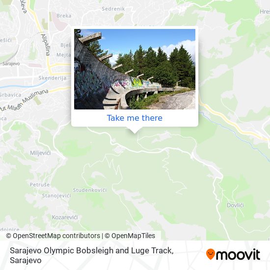 Sarajevo Olympic Bobsleigh and Luge Track map