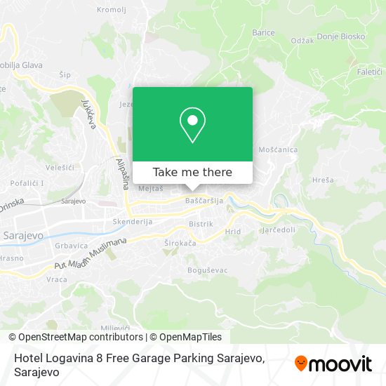 Hotel Logavina 8 Free Garage Parking Sarajevo map