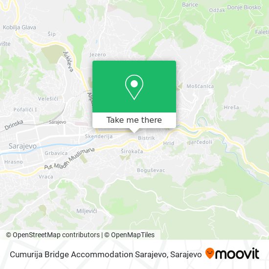 Karta Cumurija Bridge Accommodation Sarajevo