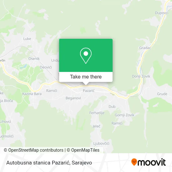 Autobusna stanica Pazarić map