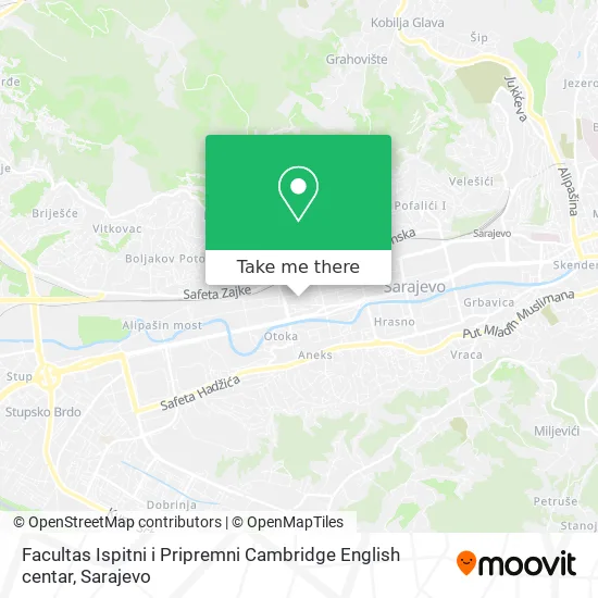 Facultas Ispitni i Pripremni Cambridge English centar map