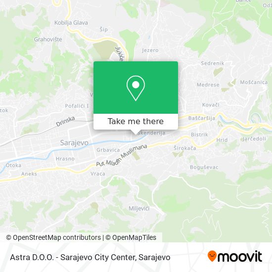 Astra D.O.O. - Sarajevo City Center map
