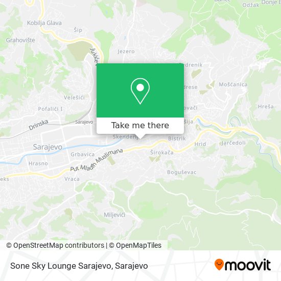 Sone Sky Lounge Sarajevo mapa