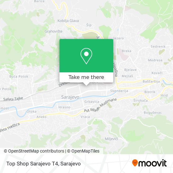 Top Shop Sarajevo T4 mapa