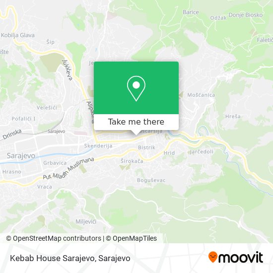 Kebab House Sarajevo map