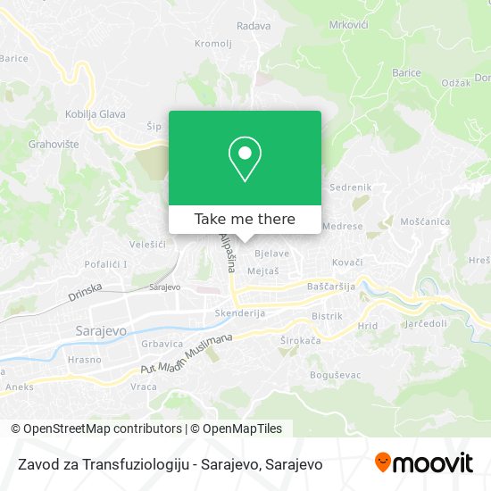 Zavod za Transfuziologiju - Sarajevo map