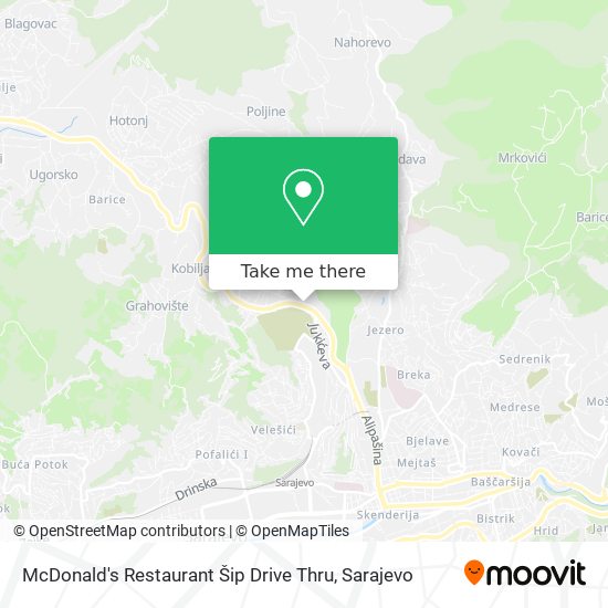 McDonald's Restaurant Šip Drive Thru mapa