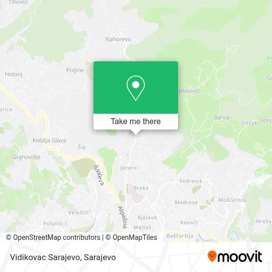 Vidikovac Sarajevo map