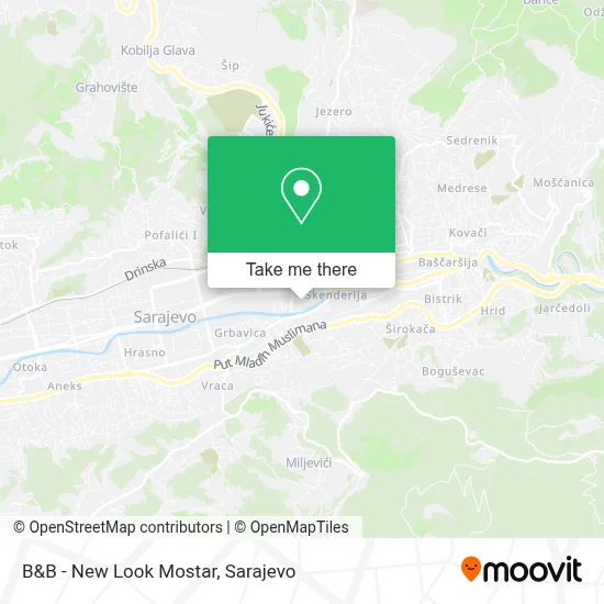 B&B - New Look Mostar mapa