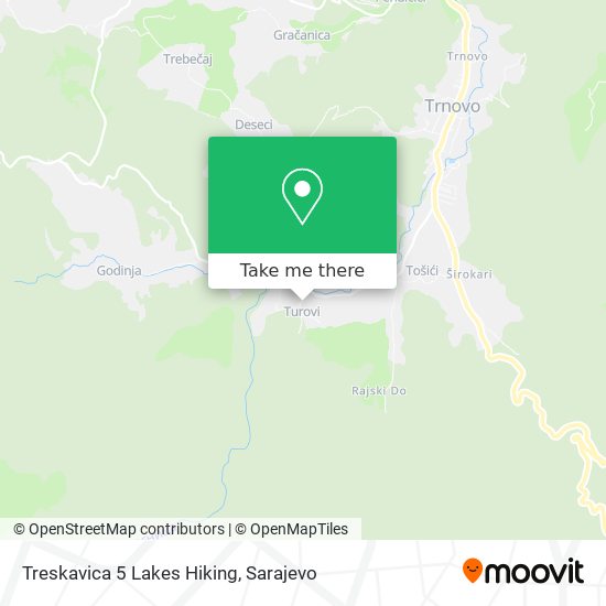 Treskavica 5 Lakes Hiking map