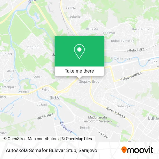 Autoškola Semafor Bulevar Stup map