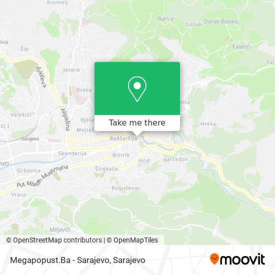 Megapopust.Ba - Sarajevo map