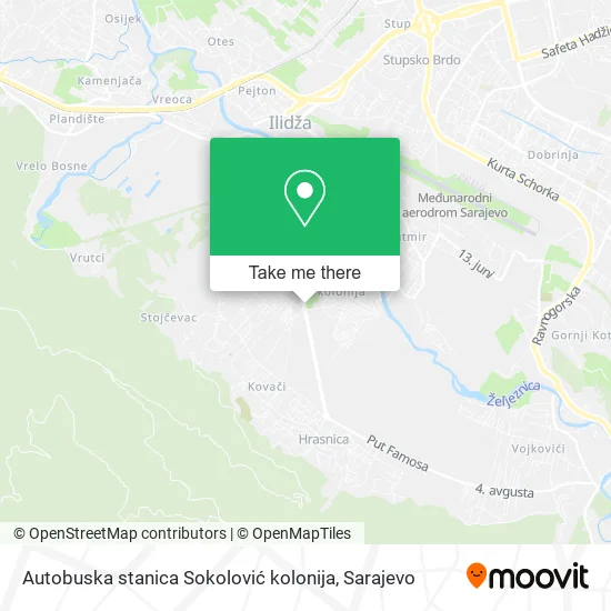 Autobuska stanica Sokolović kolonija map